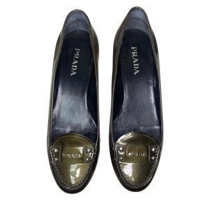 Prada Women's Green Patent Loafers